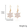 Alloy Halloween Earrings With Geometric Pattern Spider Spider Web Wizard Hat Black Cat Eye Beads Demon Witch Electroplated For Women