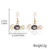 Alloy Halloween Earrings With Geometric Pattern Spider Spider Web Wizard Hat Black Cat Eye Beads Demon Witch Electroplated For Women