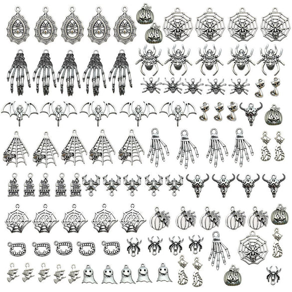 Alloy Halloween Jewelry Charms With Skull Skeleton Hand Pumpkin And More Electroplated Accessories