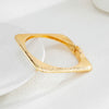 Alloy Hammered Geometric Curved Exaggerated Open Bracelet With Electroplating