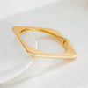 Alloy Hammered Geometric Curved Exaggerated Open Bracelet With Electroplating