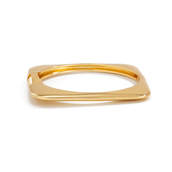 Alloy Hammered Geometric Curved Exaggerated Open Bracelet With Electroplating