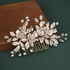 Alloy Hand Knitted Flower Leaf Bridal Hair Comb Pin Hair Accessories For Women