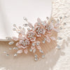 Alloy Hand Knitted Flower Leaf Bridal Hair Comb Pin Hair Accessories For Women