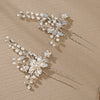 Alloy Hand Knitted Flower Leaf Bridal Hair Comb Pin Hair Accessories For Women