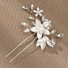 Alloy Hand Knitted Flower Leaf Bridal Hair Comb Pin Hair Accessories For Women