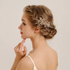Alloy Hand Knitted Flower Leaf Bridal Hair Comb Pin Hair Accessories For Women