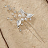 Alloy Hand Knitted Flower Leaf Bridal Hair Comb Pin Hair Accessories For Women