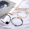 Alloy Handmade Black Square Geometric Pattern Electroplated Bracelet For Women And Unisex