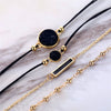 Alloy Handmade Black Square Geometric Pattern Electroplated Bracelet For Women And Unisex
