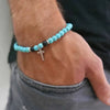 Alloy Handmade Bohemian Geometric Turquoise Beaded Cross Pendant Unisex Bracelet