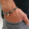 Alloy Handmade Bohemian Geometric Turquoise Beaded Cross Pendant Unisex Bracelet