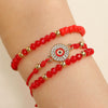 Alloy Handmade Crystal Beads Beaded Bracelet With Devil's Eye For Women