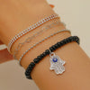 Alloy Handmade Crystal Beads Beaded Bracelet With Devil's Eye For Women