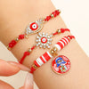 Alloy Handmade Crystal Beads Beaded Bracelet With Devil's Eye For Women