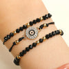 Alloy Handmade Crystal Beads Beaded Bracelet With Devil's Eye For Women