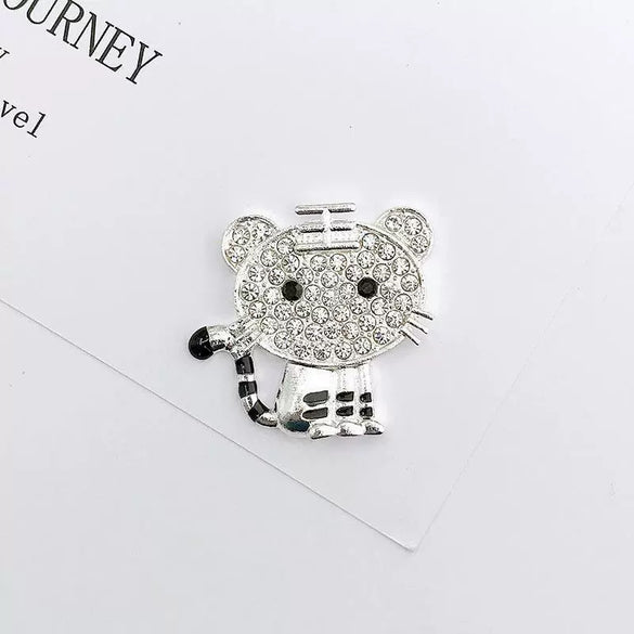 Alloy Handmade Diamondencrusted Tiger Pattern Jewelry And Mobile Phone Shell Accessories