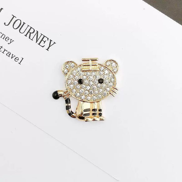 Alloy Handmade Diamondencrusted Tiger Pattern Jewelry And Mobile Phone Shell Accessories
