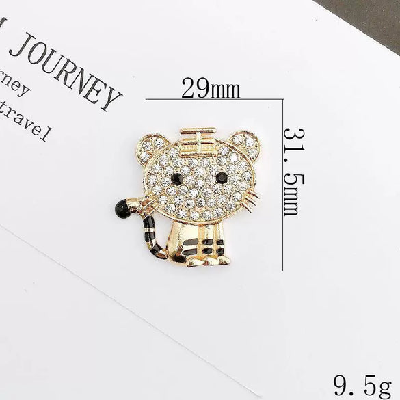 Alloy Handmade Diamondencrusted Tiger Pattern Jewelry And Mobile Phone Shell Accessories