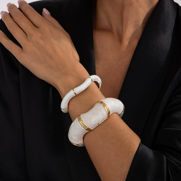 Alloy Handmade Dripping Oil Casual Style Unisex Bracelets With Bamboo Design