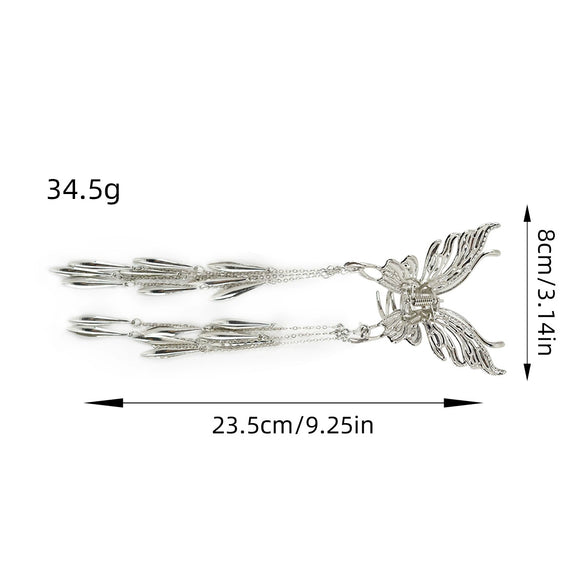 Alloy Handmade Elegant Hollow Butterfly Tassel Hairpin Women's Hair Accessories