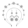 Alloy Handmade Fashion Baroque Sun Moon Doublelayer Sixpointed Star Halo Long Earrings For Women