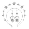 Alloy Handmade Fashion Baroque Sun Moon Doublelayer Sixpointed Star Halo Long Earrings For Women