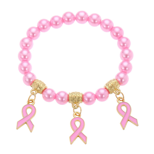 Alloy Handmade Fashion Geometric Unisex And Women's Breast Cancer And Aids Prevention Jewelry Necklace And Bracelet