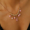 Alloy Handmade Fashion Geometric Unisex And Women's Breast Cancer And Aids Prevention Jewelry Necklace And Bracelet