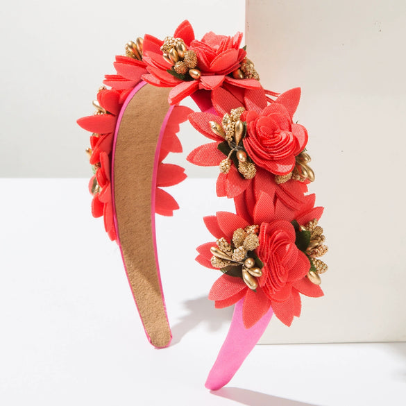 Alloy Handmade Forest Style Artificial Flower Women's Hair Headband Hair Accessories