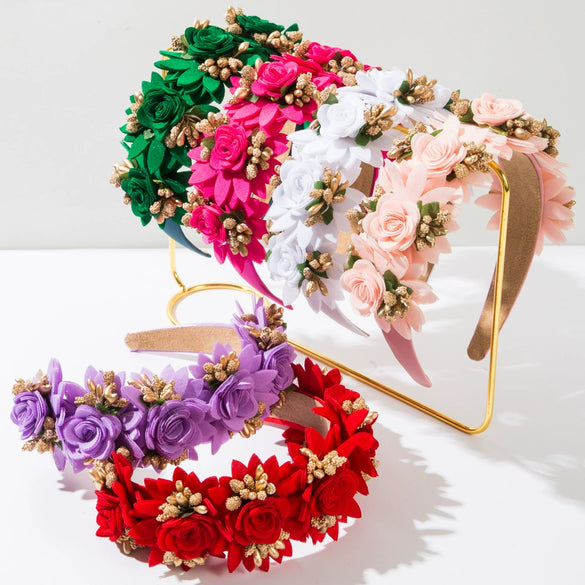 Alloy Handmade Forest Style Artificial Flower Women's Hair Headband Hair Accessories