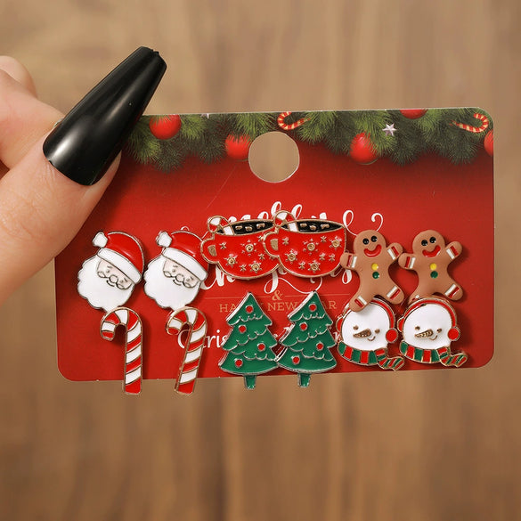 Alloy Handmade Geometric Christmas Jewelry Earrings With Bell Tree And Bulb Elements