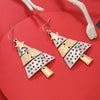 Alloy Handmade Geometric Christmas Tree And Pine Earrings