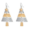 Alloy Handmade Geometric Christmas Tree And Pine Earrings