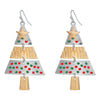 Alloy Handmade Geometric Christmas Tree And Pine Earrings