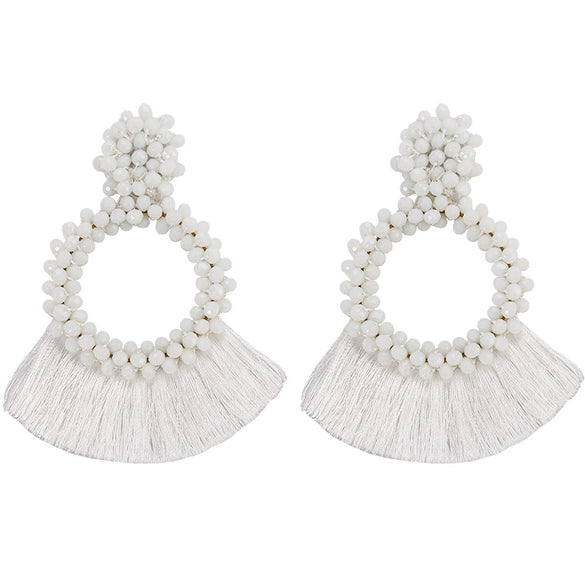 Alloy Handmade Geometric Drop Shape Hoop Earrings