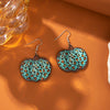 Alloy Handmade Geometric Earrings With Leopard Pumpkin Sunflower Patterns