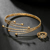 Alloy Handmade Geometric Original Design Electroplated Bracelet Ring Combination Suit For Women
