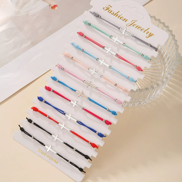 Alloy Handmade Geometric Pattern Bracelet With Crystal Beads And Devil's Eye