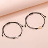 Alloy Handmade Geometric Style Gold And Silver Mixed Color Wax Thread Woven Adjustable Couple And Women's Bracelet