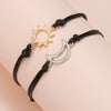 Alloy Handmade Geometric Style Gold And Silver Mixed Color Wax Thread Woven Adjustable Couple And Women's Bracelet