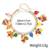 Alloy Handmade Geometric Thanksgiving Bracelet With Maple Leaf Sunflower Elements