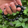 Alloy Handmade Ghost Beaded Bracelet With Rose Moon Snake Dragon For Unisex