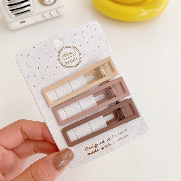 Alloy Handmade Gradient Color Frosted Paint Hair Clip Set For Women