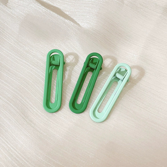 Alloy Handmade Gradient Color Frosted Paint Hair Clip Set For Women