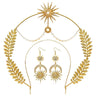 Alloy Handmade Halo Earrings Set And Double Layer Headband For Women Boho Style Hair Accessories