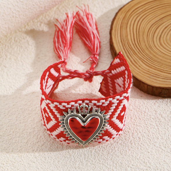 Alloy Handmade Heart Shape Vintage Style Unisex Bracelet