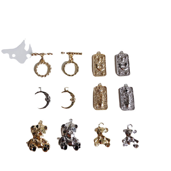 Alloy Handmade Jewelry Accessories With Moon Bear Shape Electroplated