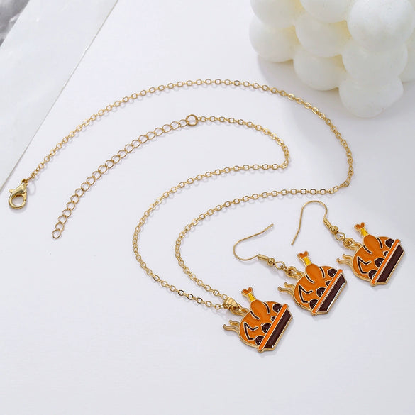 Alloy Handmade Jewelry Set With Maple Leaf Sunflower Owl Patterns For Women Earrings And Necklace