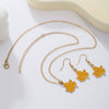 Alloy Handmade Jewelry Set With Maple Leaf Sunflower Owl Patterns For Women Earrings And Necklace